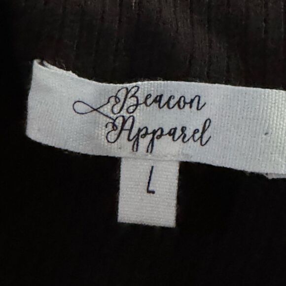 NWT Beacon Apparel Black Top with mother of pearl buttons Large - Picture 8 of 11